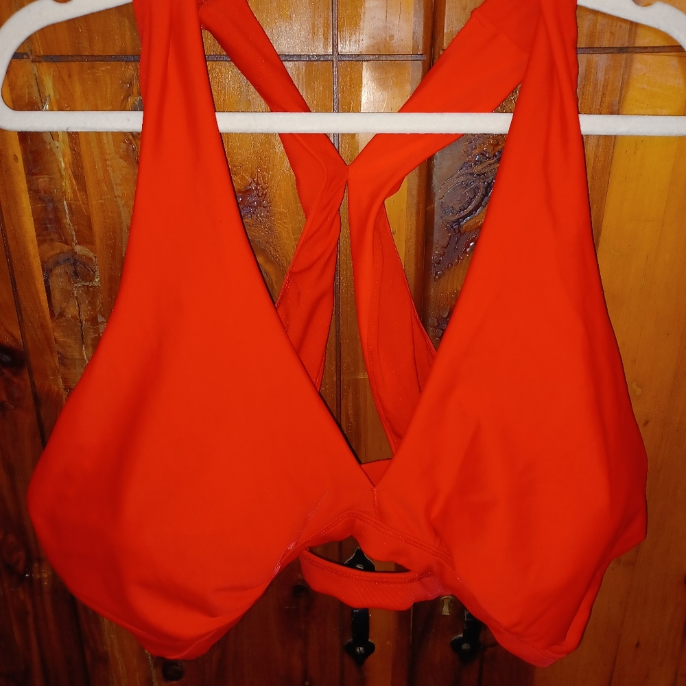 3xl red high cut 2 piece red bathing suit only washed  forever21